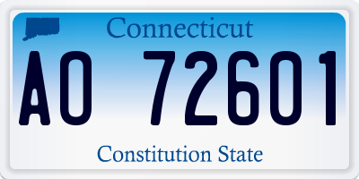 CT license plate AO72601