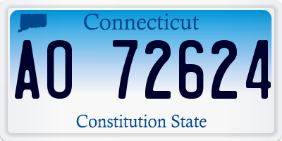 CT license plate AO72624