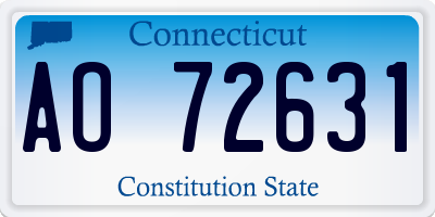 CT license plate AO72631