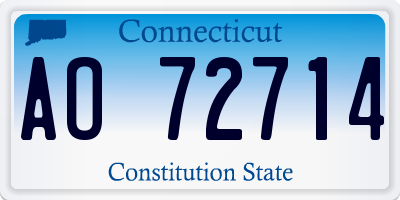 CT license plate AO72714