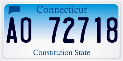 CT license plate AO72718
