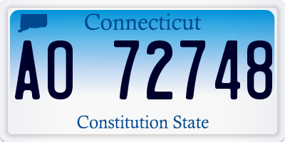 CT license plate AO72748