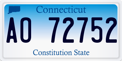 CT license plate AO72752