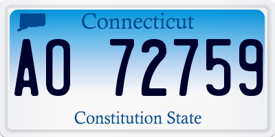 CT license plate AO72759