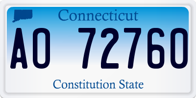 CT license plate AO72760