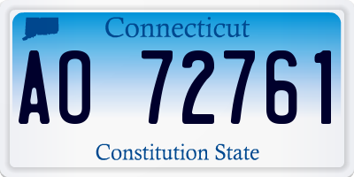 CT license plate AO72761