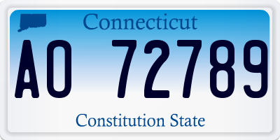 CT license plate AO72789