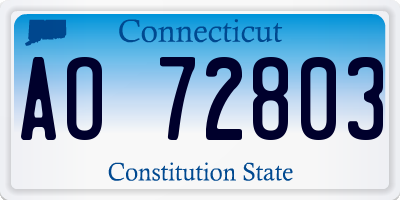 CT license plate AO72803