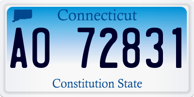 CT license plate AO72831