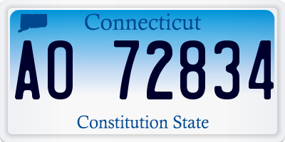 CT license plate AO72834