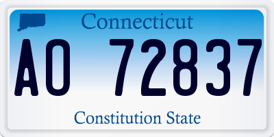 CT license plate AO72837