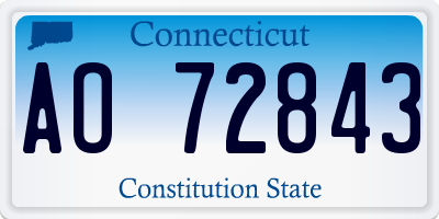 CT license plate AO72843