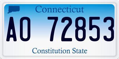 CT license plate AO72853