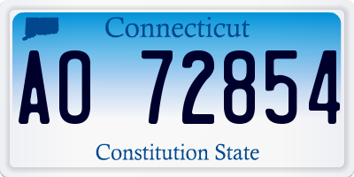 CT license plate AO72854