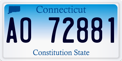 CT license plate AO72881