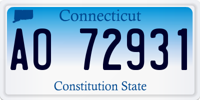 CT license plate AO72931