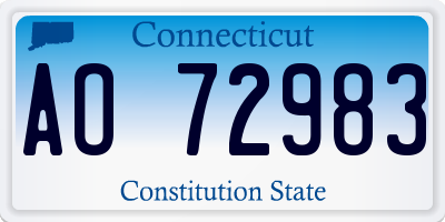 CT license plate AO72983