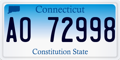 CT license plate AO72998