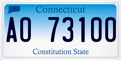 CT license plate AO73100