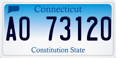 CT license plate AO73120