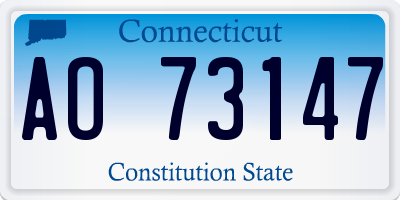 CT license plate AO73147