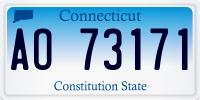 CT license plate AO73171