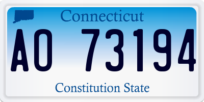 CT license plate AO73194