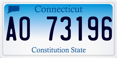 CT license plate AO73196