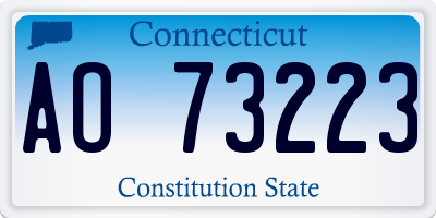 CT license plate AO73223