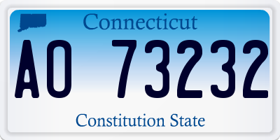 CT license plate AO73232