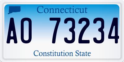 CT license plate AO73234