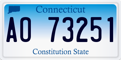 CT license plate AO73251