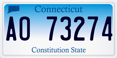 CT license plate AO73274