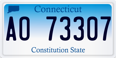 CT license plate AO73307