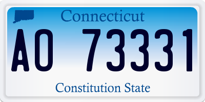 CT license plate AO73331