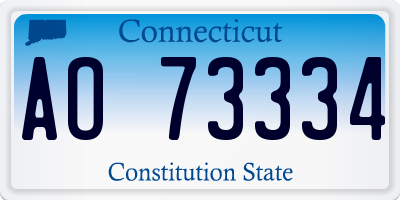 CT license plate AO73334