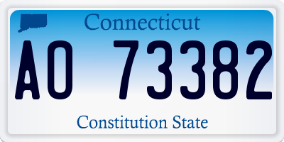 CT license plate AO73382