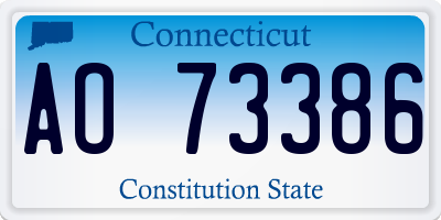 CT license plate AO73386