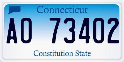 CT license plate AO73402