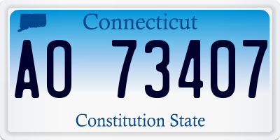 CT license plate AO73407