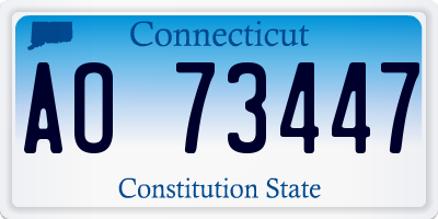 CT license plate AO73447