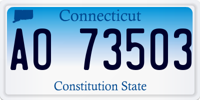 CT license plate AO73503