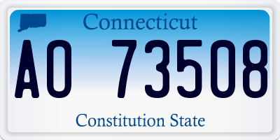 CT license plate AO73508