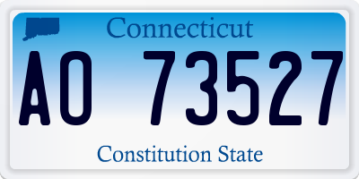 CT license plate AO73527