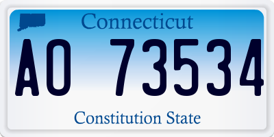 CT license plate AO73534