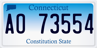 CT license plate AO73554