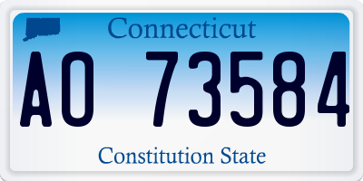 CT license plate AO73584