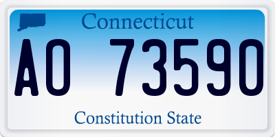 CT license plate AO73590