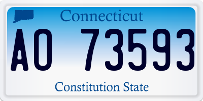 CT license plate AO73593