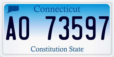 CT license plate AO73597